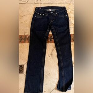 True Religion, Dark Blue Denim Jeans, made in the USA, 100% cotton